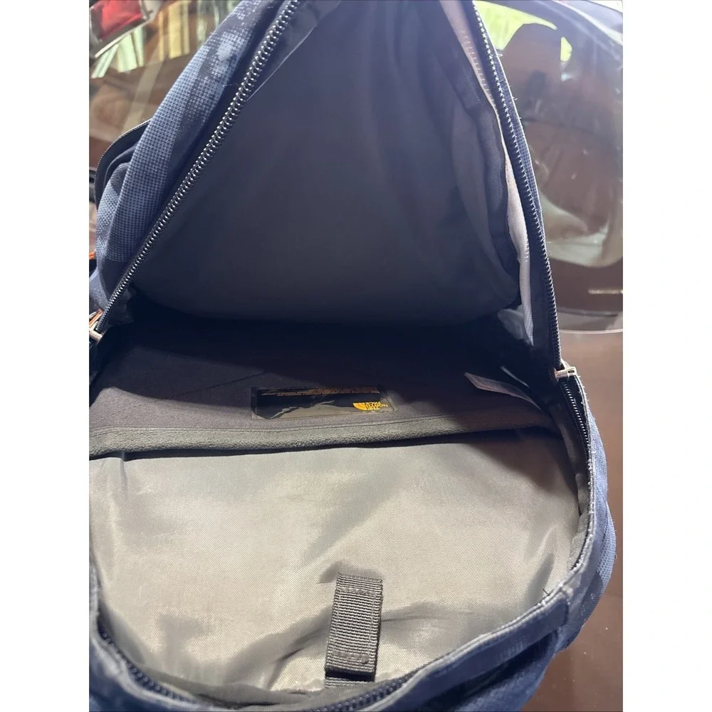 The North Face Borealis Laptop Backpack Blue Digital Camo Orange Laces Full Size
